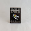 NerdyKeppie Proud to the Bone Fox Skull Pride Enamel Pins. A fox skull pride enamel pin for our Proud to the Bone project, wearing an adorable crown of flowers!