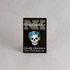 NerdyKeppie Proud to the Bone Human Skull Pride Enamel Pins. A human skull pride enamel pin for our Proud to the Bone project, wearing an adorable crown of flowers!