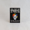 NerdyKeppie Proud to the Bone Human Skull Pride Enamel Pins. A human skull pride enamel pin for our Proud to the Bone project, wearing an adorable crown of flowers!
