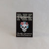 NerdyKeppie Proud to the Bone Human Skull Pride Enamel Pins. A human skull pride enamel pin for our Proud to the Bone project, wearing an adorable crown of flowers!
