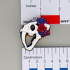 NerdyKeppie Proud to the Bone Sabertooth Tiger Skull Pride Enamel Pins. A Sabertooth Tiger skull pride enamel pin for our Proud to the Bone project, a perfect prehistoric gift for your favorite nerd. This prehistoric pin wears an adorable flower crown!