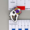 NerdyKeppie Proud to the Bone Sabertooth Tiger Skull Pride Enamel Pins. A Sabertooth Tiger skull pride enamel pin for our Proud to the Bone project, a perfect prehistoric gift for your favorite nerd. This prehistoric pin wears an adorable flower crown!