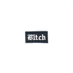 NerdyKeppie's "Punk Bitch" Embroidered Patch are stitched on sturdy rectangular duck cloth and backed with vinyl fuse.