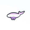 NerdyKeppie's Queer (Purple) Dugong Embroidered Pride Patch are shaped like their namesake and stitched on black duck cloth!