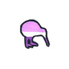 NerdyKeppie's Queer (Purple) Kiwi Embroidered Pride Patch are shaped like their namesake and stitched on black duck cloth!