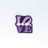 NerdyKeppie's Queer (Purple) Philly LOVE Statue Embroidered Pride Patch are shaped like their namesake and stitched on black duck cloth!