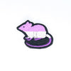 NerdyKeppie's Queer (Purple) Rat Embroidered Pride Patch are shaped like their namesake and stitched on black duck cloth!