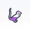 NerdyKeppie's Queer (Purple) Velociraptor Embroidered Pride Patch are shaped like their namesake and stitched on black duck cloth!