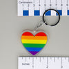 NerdyKeppie-Acrylic Heart Pride Keychain-Rainbow
