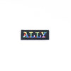 NerdyKeppie's Rainbow "Ally" Embroidered Patch are stitched on sturdy rectangular duck cloth and backed with vinyl fuse.