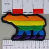 NerdyKeppie's Rainbow Bear Embroidered Pride Patch are shaped like their namesake and stitched on black duck cloth!