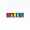 NerdyKeppie's Rainbow "Daddy" Embroidered Pride Patch are stitched on sturdy rectangular duck cloth and backed with vinyl fuse.