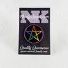 NerdyKeppie Faith & Pride Pentacle Enamel Pin. A Pentacle pride enamel pin for our Faith & Pride project, available in twelve pride flags! This pin is 1.25 inches across and ships from Portland, Oregon USA.