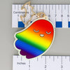 NerdyKeppie-Glow in the Dark Ghost Pride Keychain-Rainbow