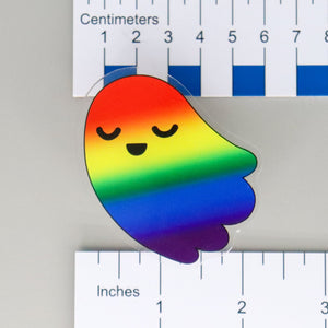 NerdyKeppie-L'il Ghosties Acrylic Pride Pin-Rainbow