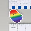 NerdyKeppie L'il Ghosties Pride Sticker. Our Pride ghost stickers measure 3" x 2.5". The vinyl sticker is of a colorful, cute, spoopy ghostie in your choice of pride flags.