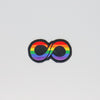 NerdyKeppie's Rainbow Neurodiverse Infinity Symbol Embroidered Pride Patch are stitched on black duck cloth and backed by sturdy vinyl fuse.