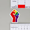 NerdyKeppie-Raised Fist Pride Stickers-Rainbow