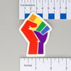 NerdyKeppie-Raised Fist Pride Stickers-Rainbow