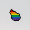 NerdyKeppie's Rainbow Wolf Embroidered Pride Patch are shaped like their namesake and stitched on black duck cloth!
