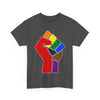 NerdyKeppie Raised Fist Cotton More Color More Pride Tee Shirt. A unisex cotton tee shirt with a Raised Fist design on it. This More Color More Pride tee shirt has a classic fit.