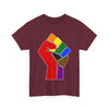NerdyKeppie Raised Fist Cotton More Color More Pride Tee Shirt. A unisex cotton tee shirt with a Raised Fist design on it. This More Color More Pride tee shirt has a classic fit.