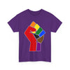 NerdyKeppie Raised Fist Cotton More Color More Pride Tee Shirt. A unisex cotton tee shirt with a Raised Fist design on it. This More Color More Pride tee shirt has a classic fit.