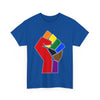 NerdyKeppie Raised Fist Cotton More Color More Pride Tee Shirt. A unisex cotton tee shirt with a Raised Fist design on it. This More Color More Pride tee shirt has a classic fit.