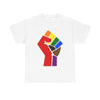 NerdyKeppie Raised Fist Cotton More Color More Pride Tee Shirt. A unisex cotton tee shirt with a Raised Fist design on it. This More Color More Pride tee shirt has a classic fit.