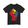 NerdyKeppie Raised Fist Cotton More Color More Pride Tee Shirt. A unisex cotton tee shirt with a Raised Fist design on it. This More Color More Pride tee shirt has a classic fit.