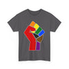 NerdyKeppie Raised Fist Cotton More Color More Pride Tee Shirt. A unisex cotton tee shirt with a Raised Fist design on it. This More Color More Pride tee shirt has a classic fit.