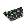 NerdyKeppie Raveyard Ghosts Aro Pride Zipper Pouch with T-Bottom. A zippered accessory/makeup bag featuring a t-bottom and a Raveyard Ghosts pattern in aromantic pride colors. This aro pride zipper pouch is fully lined and comes in two sizes.
