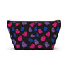 NerdyKeppie Raveyard Ghosts Bi Pride Zipper Pouch with T-Bottom. A zippered accessory/makeup bag featuring a t-bottom and a Raveyard Ghosts pattern in bisexual pride colors. This bi pride zipper pouch is fully lined and comes in two sizes.