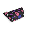 NerdyKeppie Raveyard Ghosts Genderfluid Pride Zipper Pouch with T-Bottom. A zippered accessory/makeup bag featuring a t-bottom and a Raveyard Ghosts pattern in genderfluid pride colors. This genderfluid pride zipper pouch is fully lined and comes in two sizes.