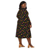 A person wearing a NerdyKeppie Raveyard Ghosts Lesbian Pride Long Sleeve Midi Dress With Pockets. 