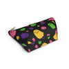NerdyKeppie Raveyard Ghosts Lesbian Pride Zipper Pouch with T-Bottom. A zippered accessory/makeup bag featuring a t-bottom and a Raveyard Ghosts pattern in lesbian pride colors. This lesbian pride zipper pouch is fully lined and comes in two sizes.