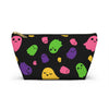 NerdyKeppie Raveyard Ghosts Lesbian Pride Zipper Pouch with T-Bottom. A zippered accessory/makeup bag featuring a t-bottom and a Raveyard Ghosts pattern in lesbian pride colors. This lesbian pride zipper pouch is fully lined and comes in two sizes.