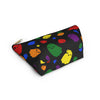 NerdyKeppie Raveyard Ghosts Rainbow Gay Pride Zipper Pouch with T-Bottom. A zippered accessory/makeup bag featuring a t-bottom and a Raveyard Ghosts pattern in rainbow pride colors. This gay pride zipper pouch is fully lined and comes in two sizes.