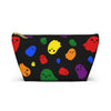 NerdyKeppie Raveyard Ghosts Rainbow Gay Pride Zipper Pouch with T-Bottom. A zippered accessory/makeup bag featuring a t-bottom and a Raveyard Ghosts pattern in rainbow pride colors. This gay pride zipper pouch is fully lined and comes in two sizes.