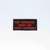 NerdyKeppie's Red "Fully Automated Luxury Gay Space Communist" Embroidered Patch are stitched on sturdy rectangular duck cloth and backed with vinyl fuse.