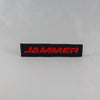 NerdyKeppie's Red "Jammer" Embroidered Roller Derby Patch are stitched on sturdy rectangular duck cloth and backed with vinyl fuse.