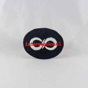 NerdyKeppie's Resistance Scouts "Intersectional" Embroidered Patch are stitched on black duck cloth and backed by sturdy vinyl fuse.