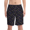 NerdyKeppie Braille Genderfluid Pride Swim Trunks With Pockets. A pair of swim trunks featuring a Braille design in genderfluid pride colors. These genderfluid pride swim trunks are machine washable.