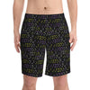 NerdyKeppie Braille Non-Binary Pride Swim Trunks With Pockets. A pair of swim trunks featuring a Braille design in non-binary pride colors. These non-binary pride swim trunks are machine washable.