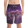 NerdyKeppie Carina Nebula Queer Pride Swim Trunks With Pockets With Pockets. A pair of swim trunks featuring a Carina Nebula design in queer pride colors. These queer pride swim trunks are machine washable.
