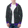 NerdyKeppie Faygele Little Bird Lightweight Gay Pride Zip Up Hoodie. A black hooded pride flag sweatshirt with zipper and two front pockets. This Spirit of '77 pride hoodie has a Faygele Little Bird design on its sleeves and inside its hood!.