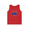 NerdyKeppie "Fix Your Hearts Or Die" Twin Mountain Peaks Unisex Tank Top - Pride Apparel for LGBTQ+ Supporters. A unisex cotton tank top with "Fix Your Hearts Or Die" encircling twin mountain peaks. This unapologetic tank top has a classic fit.