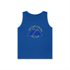 NerdyKeppie "Fix Your Hearts Or Die" Twin Mountain Peaks Unisex Tank Top - Pride Apparel for LGBTQ+ Supporters. A unisex cotton tank top with "Fix Your Hearts Or Die" encircling twin mountain peaks. This unapologetic tank top has a classic fit.