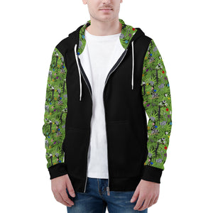 NerdyKeppie Lemurs Lightweight Progress Pride Zip Up Hoodie. 