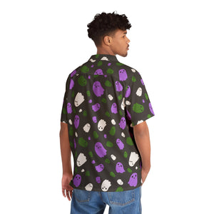 NerdyKeppie Raveyard Ghosts Genderqueer Pride Hawaiian Shirt. 